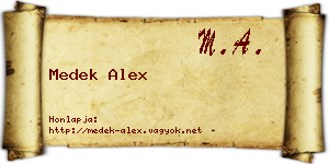 Medek Alex névjegykártya